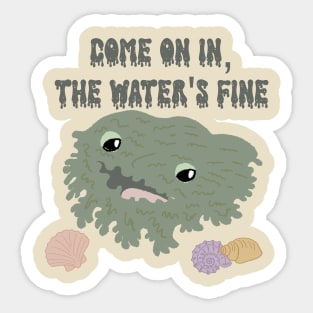 Come On In The Water's Fine Funny Tasselled Wobbegong Sticker